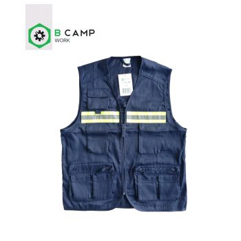 Colete multi-bolsos refletor