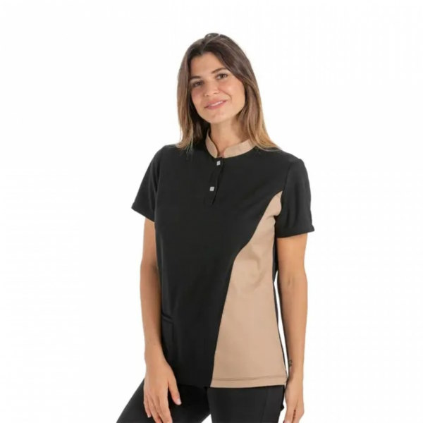 Polo Senhora Bicolor 100%...