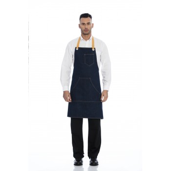 Avental de peito em ganga...