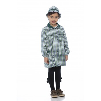 Bata menina em xadrez