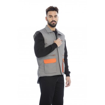 Colete acolchoado em sarja